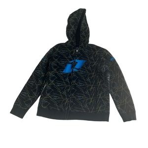 One Industries Hoodie Men Medium Black Y2K Grunge Skater Tokion Hip Hop Scribble